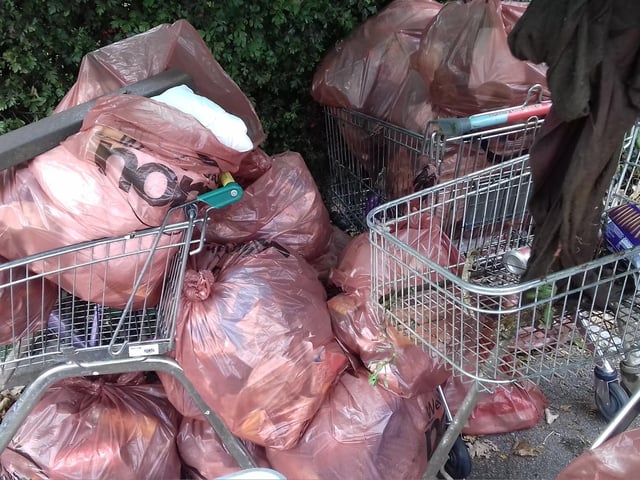 Some of the collected rubbish