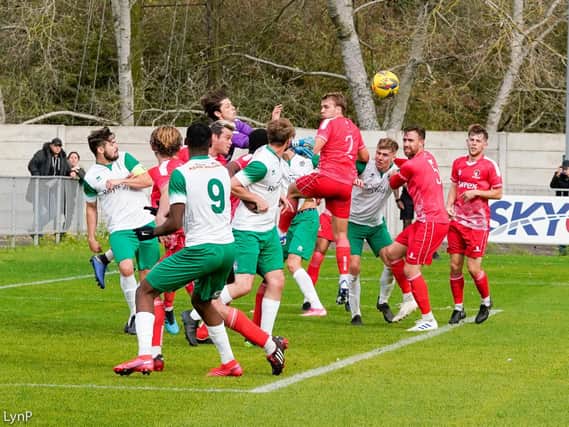 Action from Bognor Regis Town's 5-0 defeat to Hayes and Yeading