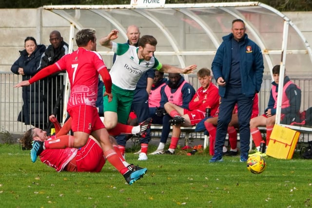 Action from Bognor Regis Town's 5-0 defeat to Hayes and Yeading