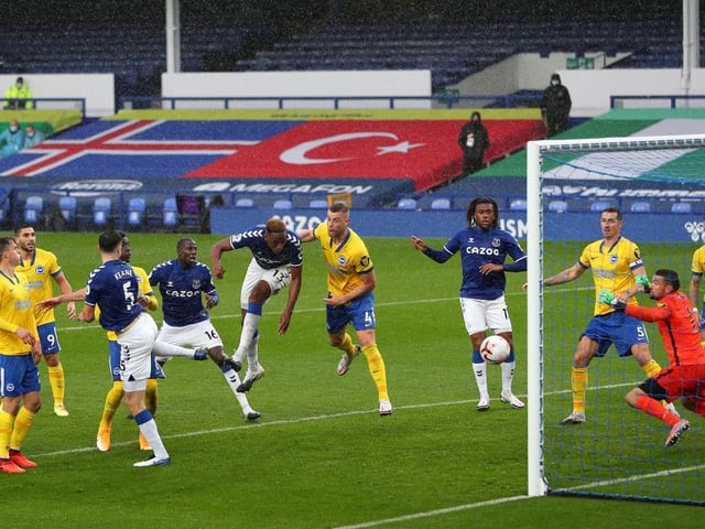 A smart early save to deny Calvert-Lewin but no chance with the headers from Calvert-Lewin or Mina. Could do nothing with the third after Trossard lost possession and Rodriguez swept home