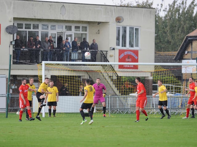 Action from Littlehampton Town v Seaford Town, which ended 2-2