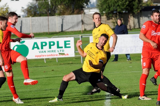 Action from Littlehampton Town v Seaford Town, which ended 2-2