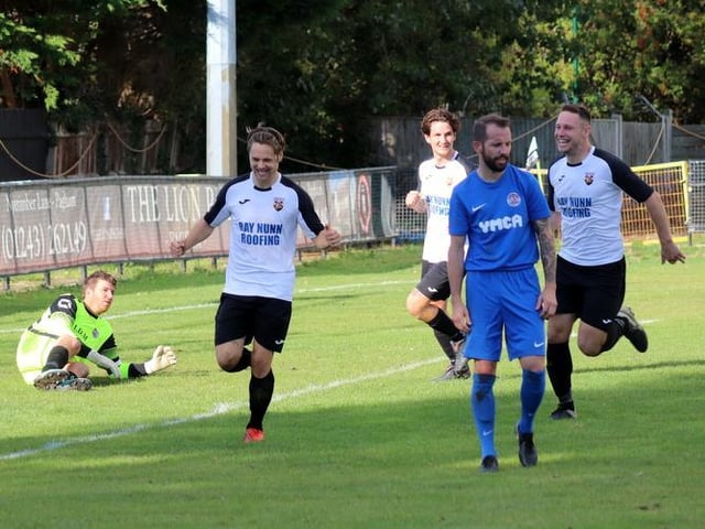 Jared Rance celebrates one of his two goals