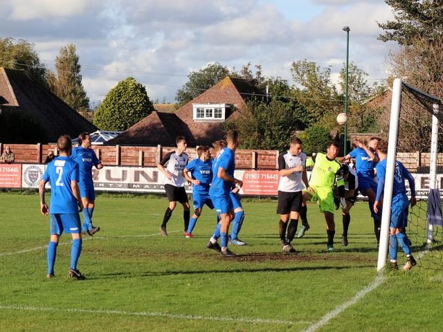 Action from Pagham's 2-0 win over Horsham YMCA