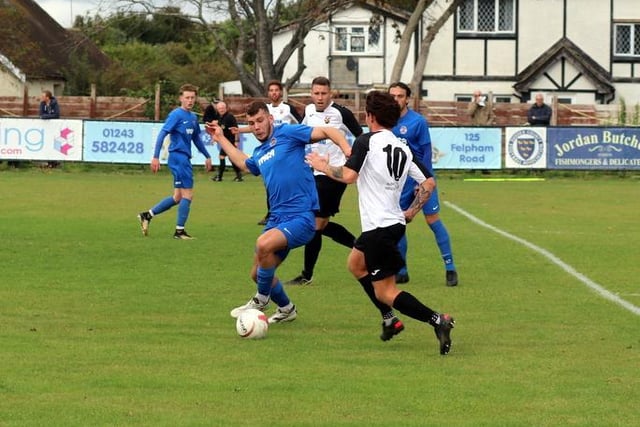 Action from Pagham's 2-0 win over Horsham YMCA