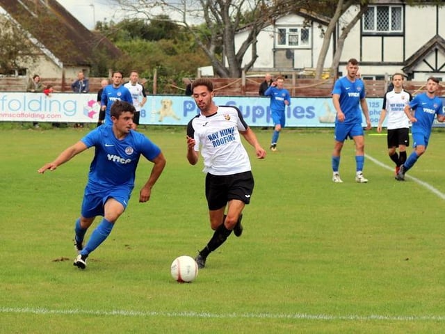 Action from Pagham's 2-0 win over Horsham YMCA