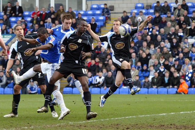 Charlie Lee’s thumping header from a free-kick sealed a famous 1-0 home derby win in March, 2009.
Posh had been reduced to 10 men by the early sending off of Gaby Zakuani that day, but still beat their old foes on their way to promotion from League One.
In a joyous double whammy Cobblers were relegated that season.