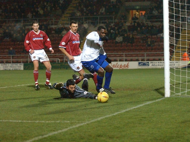 Andy Clarke’s moment of glory for Posh at Cobblers arrived in the 88th minute of a Division Two clash in 2003,