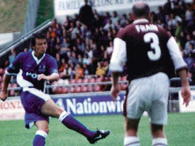 Posh teenage star Simon Davies won the League Two game at Sixfields in 199 with this 25-yard strike.