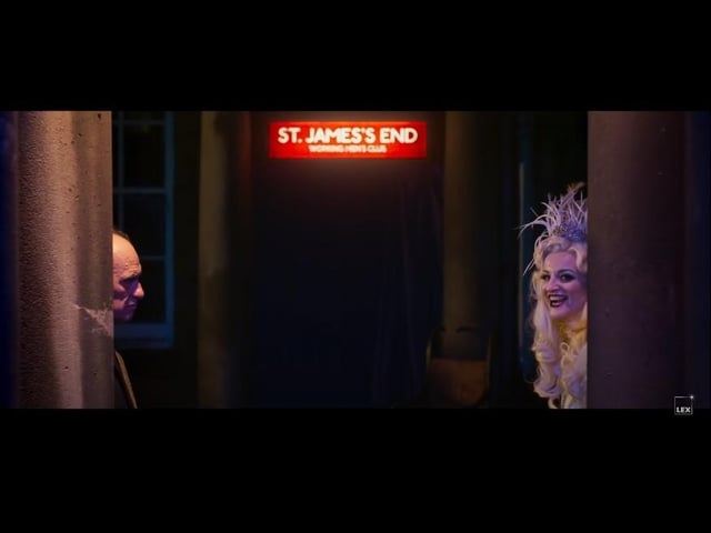 The trailer suggest the film will take a trip to a sinister burlesque nightclub. This shot welcomes the viewer to "St James's End Working Men's Club". What could be inside?