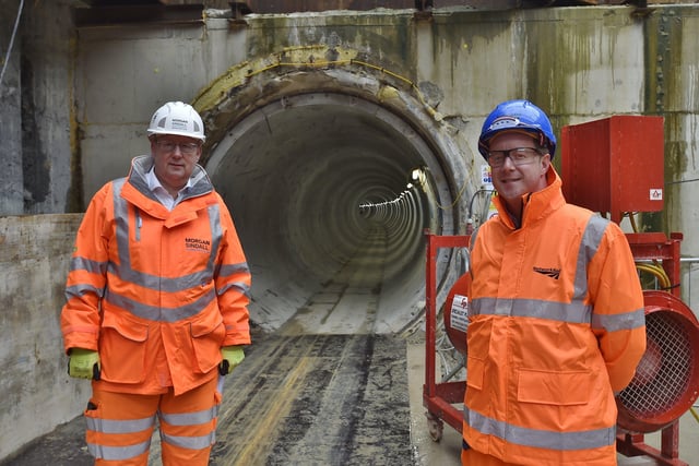 MP for Peterborough Paul Bristow visiting the Network Rail/ Morgan Sindall Werrington Grade Seperation Project, part of the East Coast Upgrade at Hurn Road EMN-200210-180849009