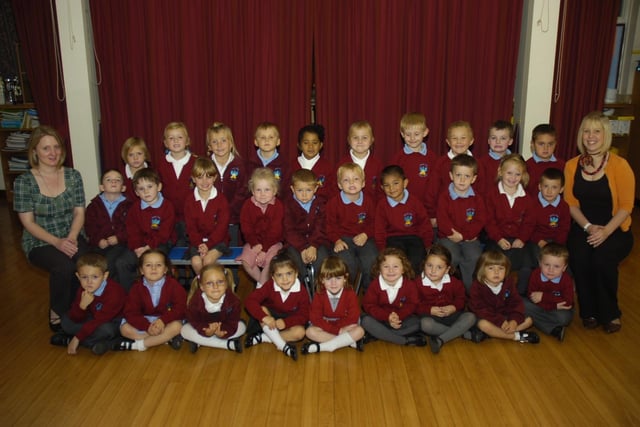 Pupils are pictured with (from left) teaching assistant Helen Walker and class teacher Chloe Bromell.