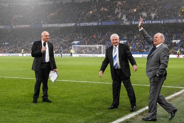Tommy and fellow 1973-74 Fourth Division title winner Bert Murray were introduced to the Stamford Bridge crowd before a 2017 FA Cup tie against Chelsea. Tommy and Bert were both former Chelsea players.