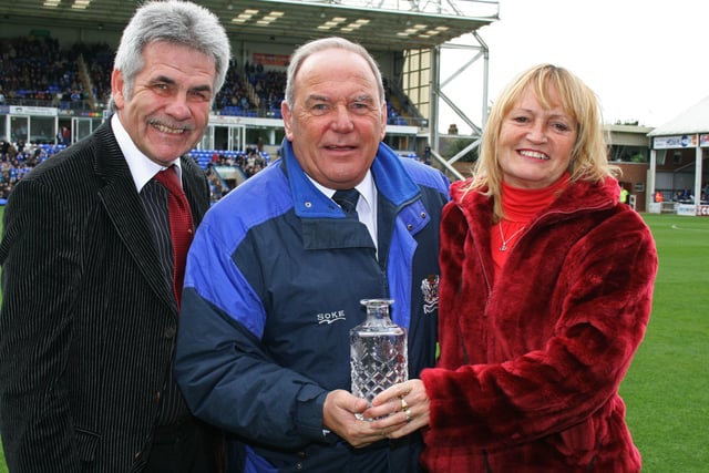 Tommy was the first inductee to the Posh Hall of Fame in 2008. He scored 128 goals in a club record 559 appearances for the club. Tommy is pictured with Posh historian Peter Lane and his wife Sandee.