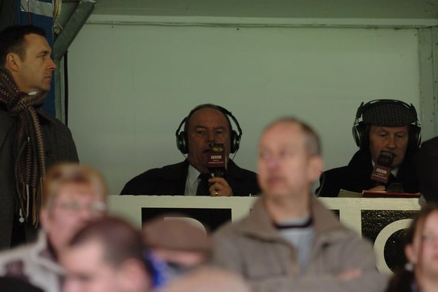 Tommy commentating for BBC Radio Cambridgeshire as Posh took on West Brom in the FA Cup.