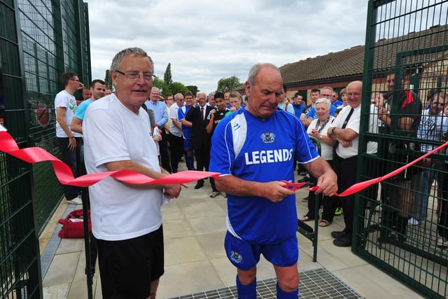 Tommy was always happy to help in the local community. He officially opened the all-weather pitch at the Grange, home of Netherton United FC. Tommy used to live next door to the ground.