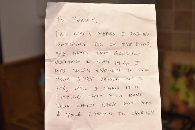 The letter that accompanied the return of Tommy's Posh shirt.