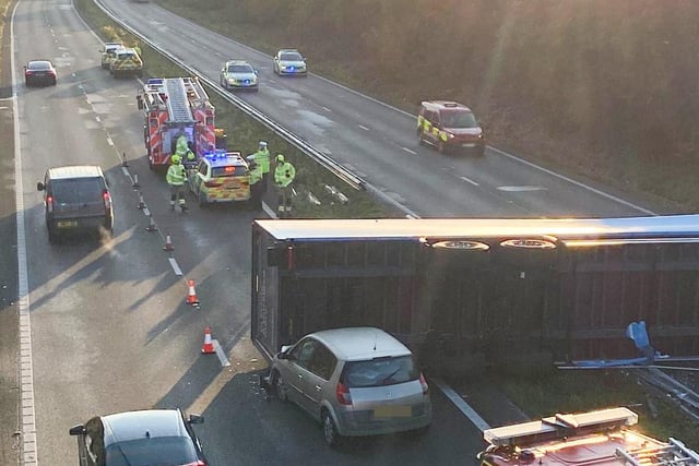A27 RTC lorry rolled Chichester to Emsworth
