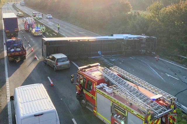 A27 RTC lorry rolled Chichester to Emsworth