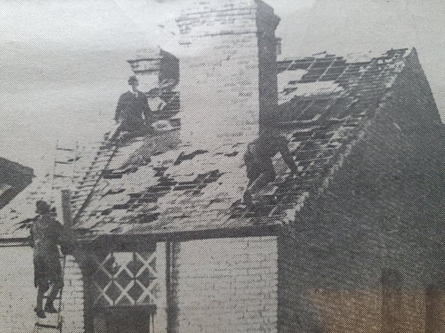 The scene near William Street, Leamington, October 1940 when the town was hit by a stick of six bombs.