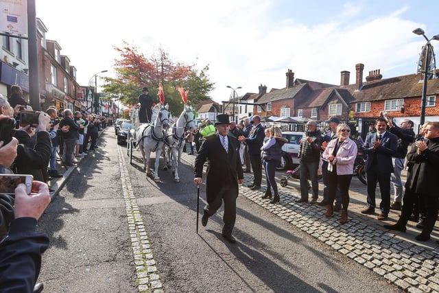 Hundreds of people gathered in Crawley High Street to pay their respects