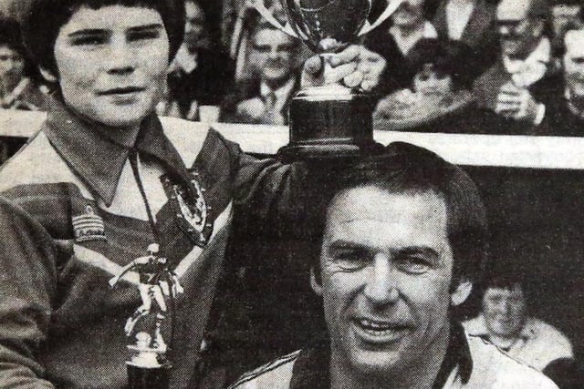 Tommy Robson with his second Posh player-of-the-year prize for the 1977-78 season.