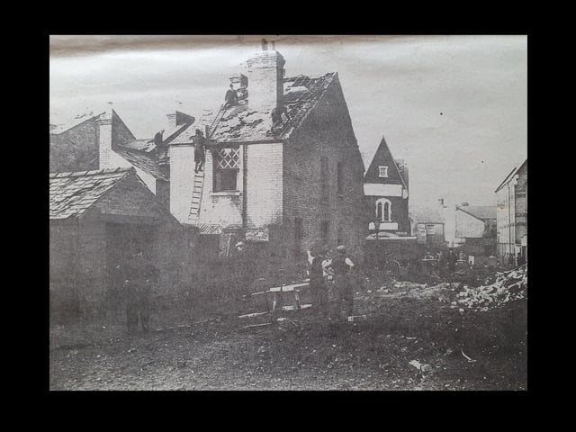 The scene near William Street, Leamington, October 1940 when the town was hit by a stick of six bombs.