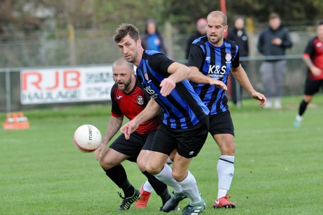 Action as Wick take on Saltdean at Crabtree Park / Picture: Stephen Goodger