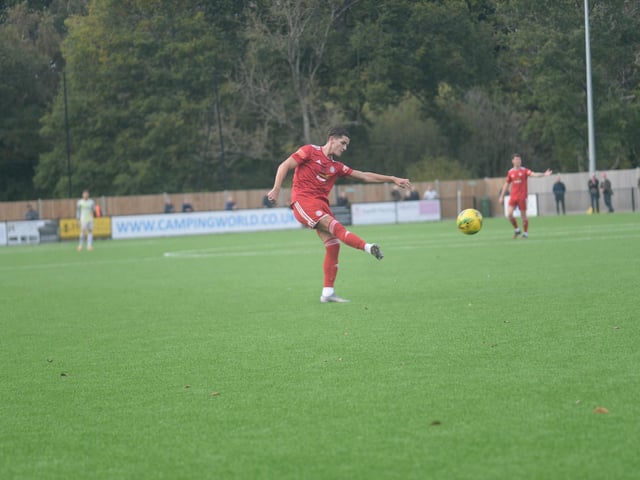 Action and celebrations as Worthing beat Bowers and Pitsea at Horsham / Picture: Marcus Hoare