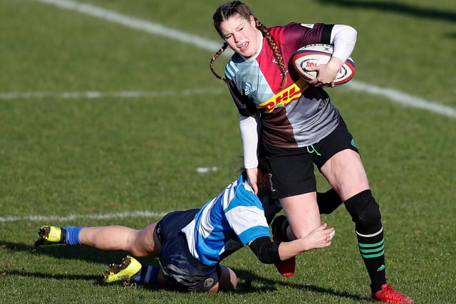Breach is an England international who also plays for Harlequins. Breach scored six tries on her international debut for England against Canada and scored five more on her second cap.
