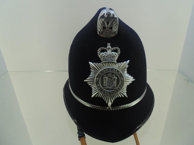 Suffolk constabulary policeman's helmet. Estimate £40-£60