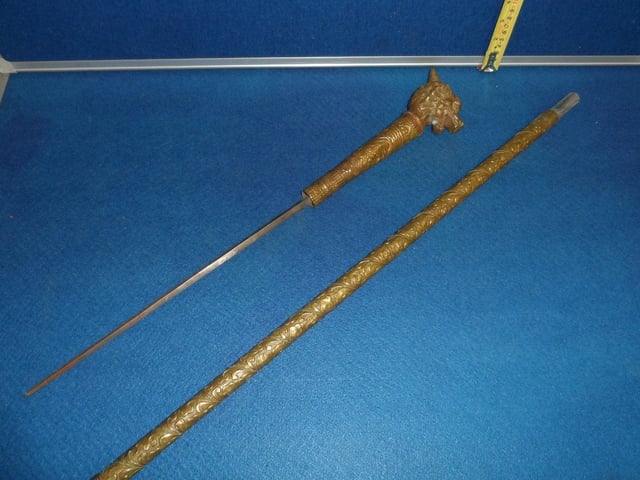 Oriental sword stick cira 1900's. Estimate £100-£200