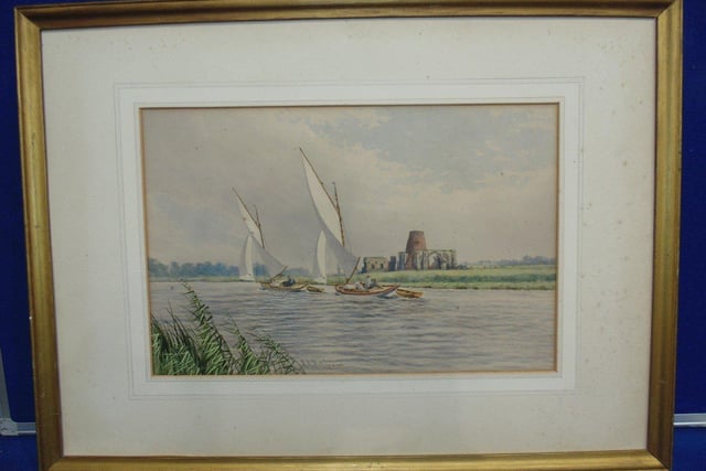 Water colour of Norfolk scene- Stephen John Batchelder (British 1849-1932). Estimate £100-£200