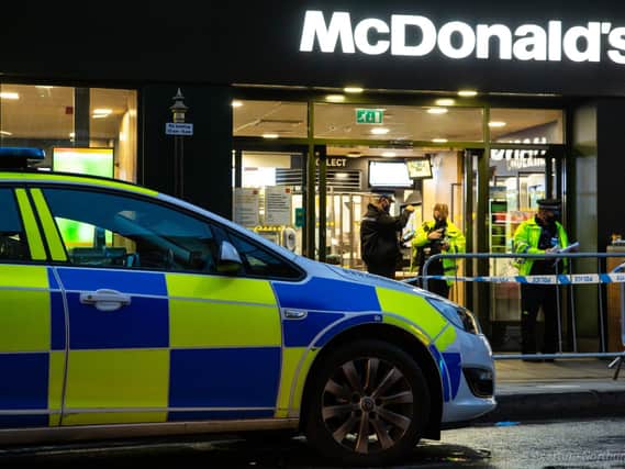 A person was taken to Northampton General Hospital following the stabbing outside McDonald's last night
