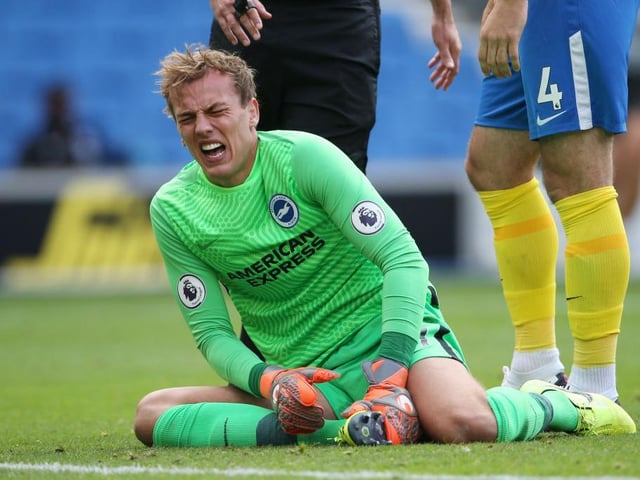 The back-up goalkeeper is struggling with his ankle injury sustained in pre-season against Chelsea. No time frame has yet be given for his return. Regular No 1 Maty Ryan will be between the sticks at Palace with Jason Steele providing the back-up