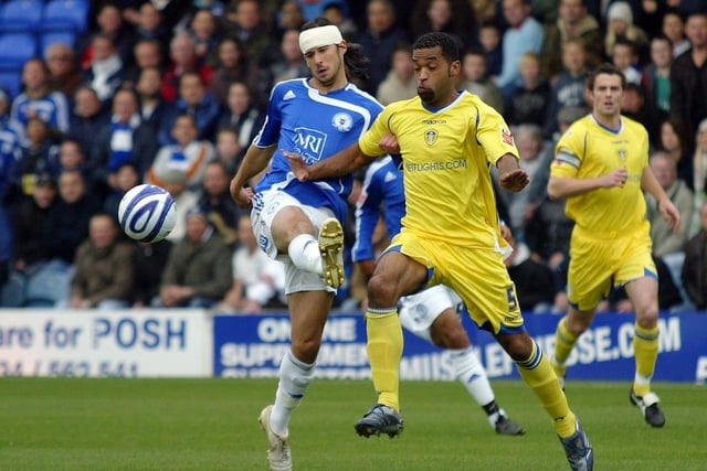 George with his head bandaged during a terrific 2-0 win over Leeds United in a 2008 League One game at London Road.