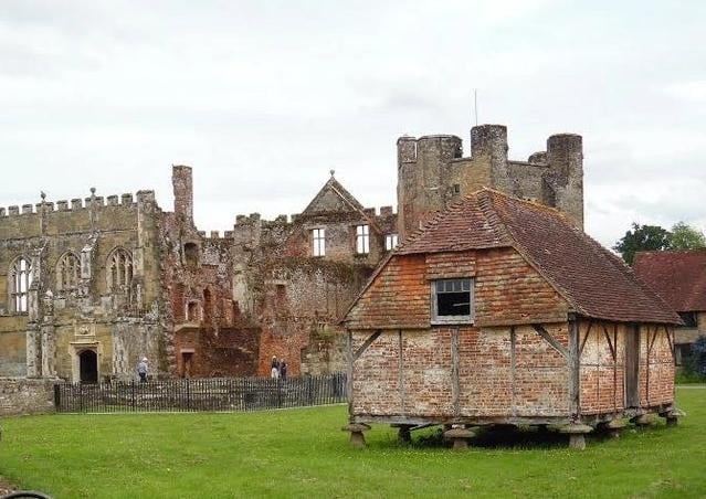 Cowdray House, Midhurst: the Grey Lady's haunting path is known as Lady's Walk and it is said ghostly voices of children can be heard in the gatehouse.