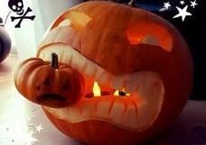 This cannibalistic Jack O' Lantern was made by Louise Jessica Milward, from Worthing