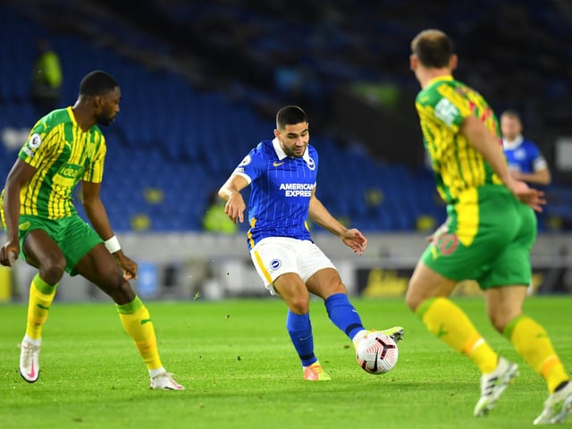 A difficult evening for the Frenchman. Very few chances but he did have an early volley ruled out for offside and was denied by a top class save from Johnstone. Anonymous in the second half as the Seagulls failed to double their advantage
(Photo by Glyn Kirk - Pool/Getty Images)