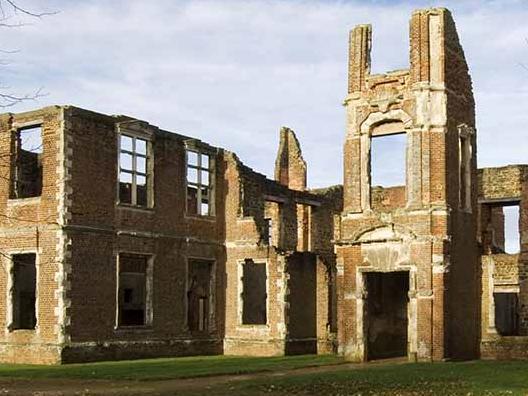 Houghton House, Ampthill - sightings have a little girl standing in the doorway, while others have heard a horse-drawn coach pulling up