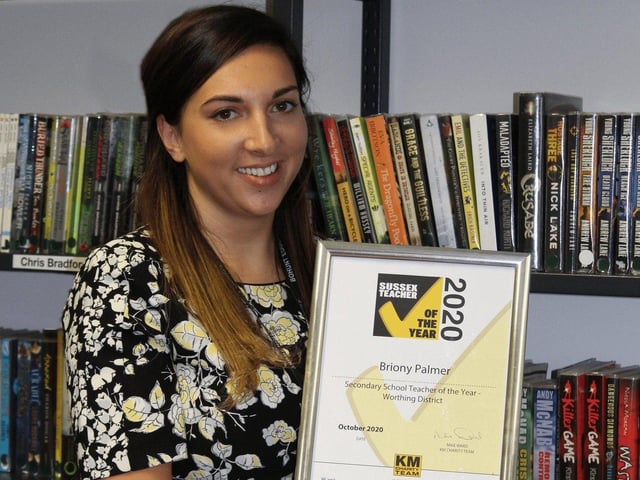 Briony Palmer from Bohunt School Worthing won Secondary School Teacher of the Year for the Worthing district