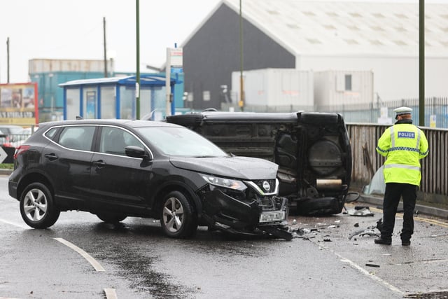 Emergency services called to Shoreham after two-car collison. Picture: Eddie Mitchell SUS-201031-144915001