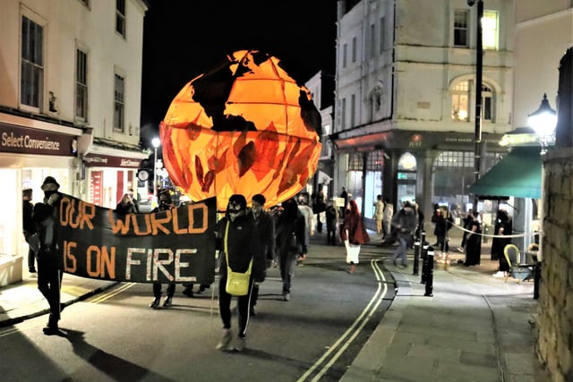 Extinction Rebellion march in Hastings. Picture: Andy Clifton SUS-200311-164103001