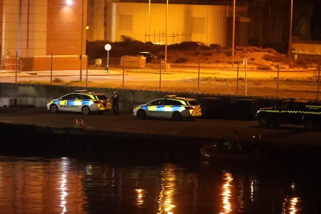 Emergency services at Shoreham Port rescued five 'slaves' from a fishing boat