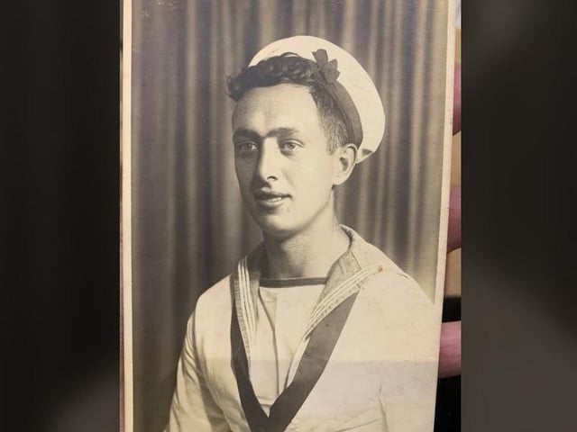 Able Seaman Eric Butler in 1943. He served on HMS Mosquito in Alexandria, Egypt.