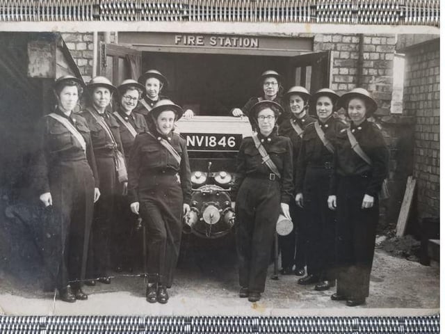 Daniel Craig said: "My great auntie Ida was part of the first ladies fire brigade in Kettering during WW2. Here is a picture of those brave ladies. My great auntie was the one on the far left. She died in 2004 at the fantastic age of 99."
