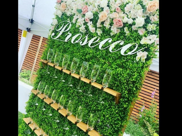 A Prosecco wall. Useful for gunctions, but think of it a a grown-up advent calendar ... Starting bid: £350.00. Ends: 09 Nov, 2020