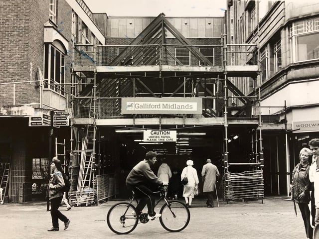 The new canopy is taking shape at the Abington Street entrance to The Grosvenor Centre. ©️ Chronicle & Echo