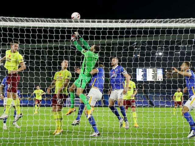 A very dodgy moment in the opening minutes when Lowton's cross/shot caught him out and smacked the bar. Burnley tested him on corners and Ryan just about coped.