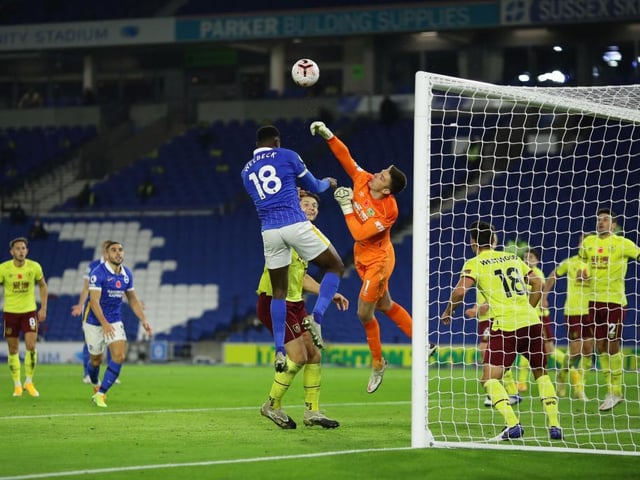 First start for Albion and teed-up Lamptey in the opening seconds with a clever cut back. Denied by Pope on 34 minutes when his left footed effort was saved. A loose first touch allowed to Pope smother an effort just before the break. Encouraging display from Welbeck though